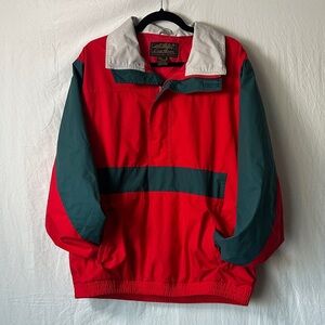 Vintage Eddie Bauer Red and Green Windbreaker for Men